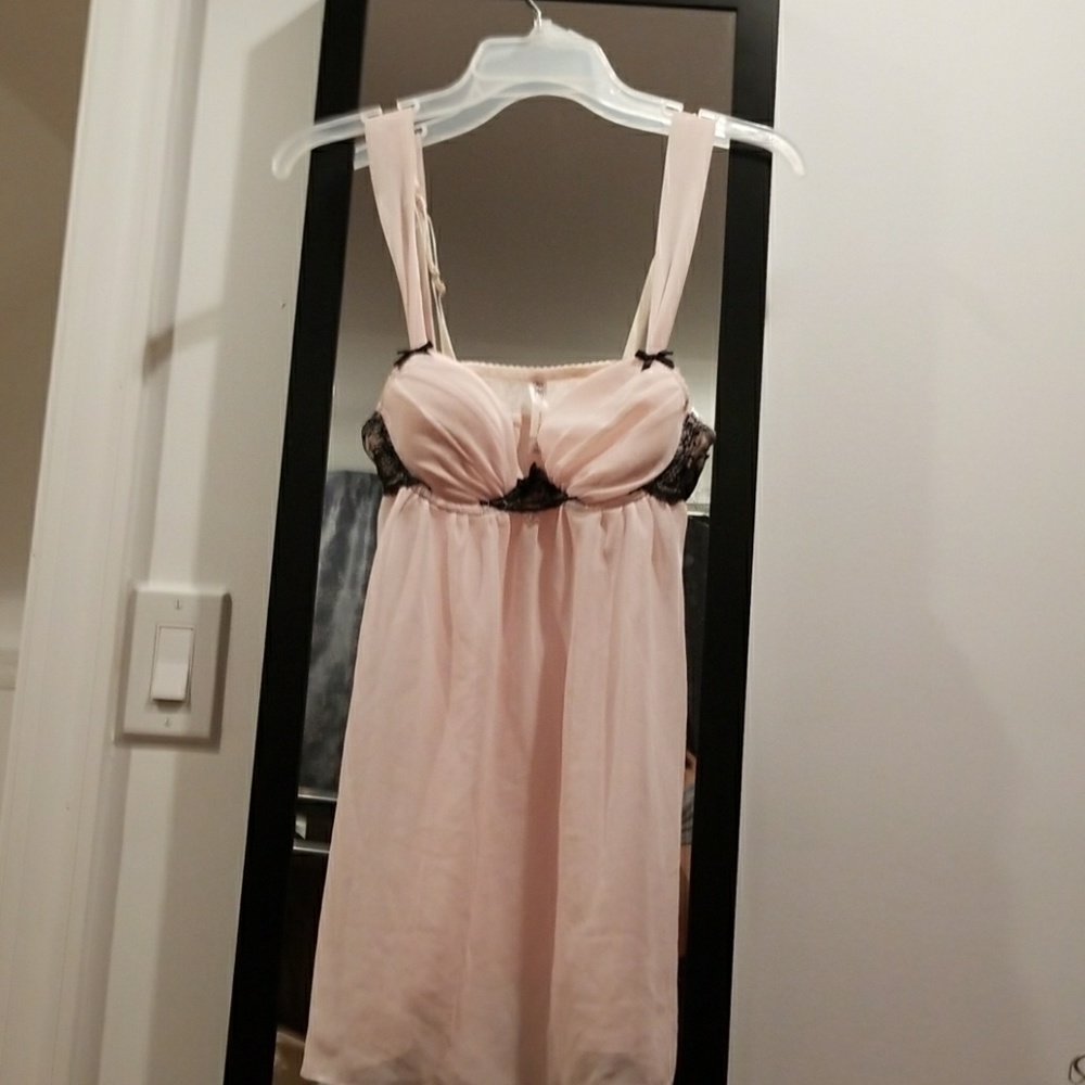 Light Pink Lingerie with Black accented lace